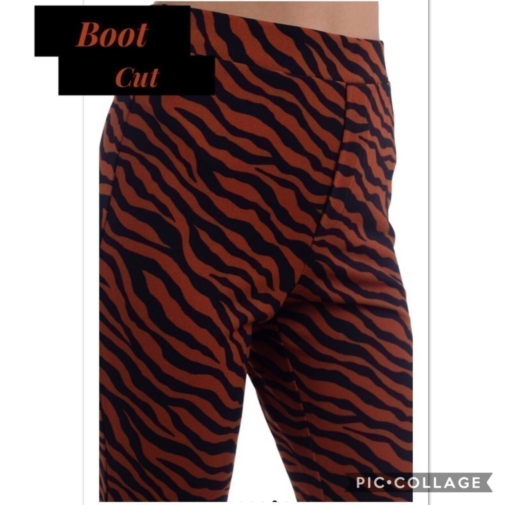 Rust & Black Tiger Print Pants - Picture 3 of 3